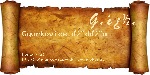 Gyurkovics Ádám névjegykártya